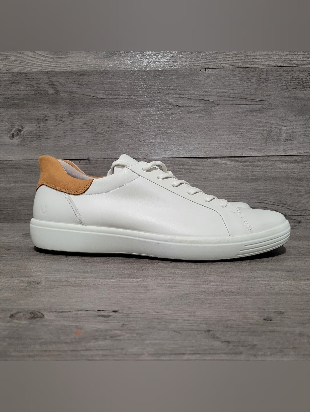 ECCO Men's (47) Size 13-13.5 Soft 7 Slip-on Lace Sneaker White